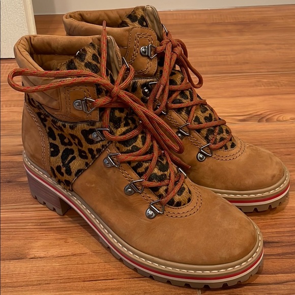 Schutz Leopard Lace Up Boot - Picture 2 of 6